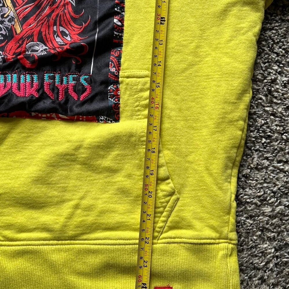 Industrial Indigo Yellow The Awakening Hoodie Mens XL Streetwear Goth Skater - Picture 7 of 7